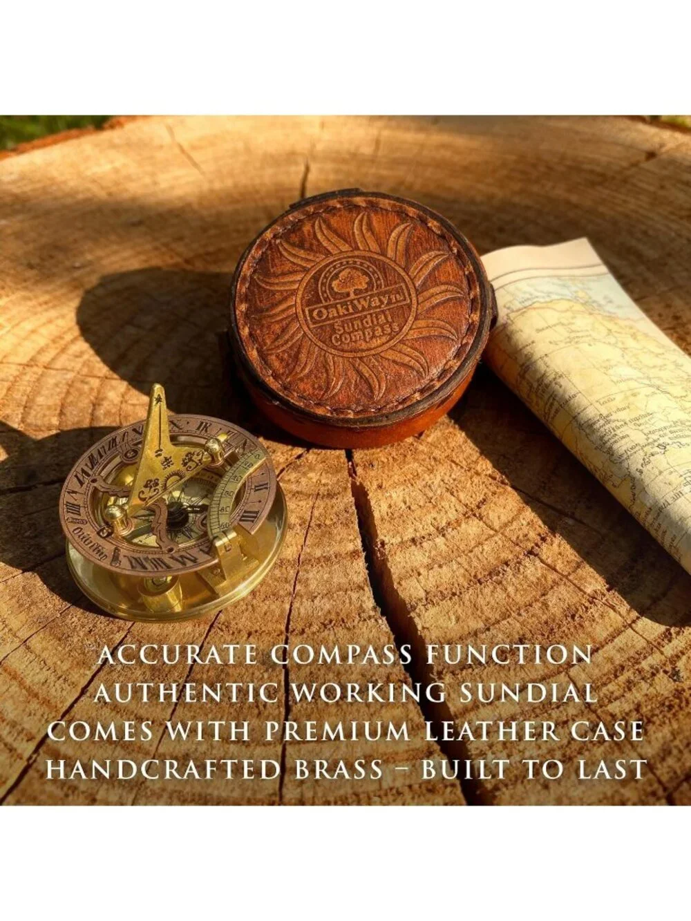 Home All Gold Sundial Compass Sailing Vintage Anniversary Unique Nautical Clock